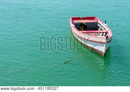 Fishing Boats On The Cachucha Beach In Puerto Real, Cadiz. Andalusia, Spain. Europe.