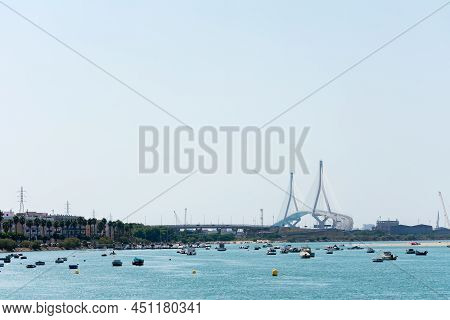 Puerto Real, In The Background The Constitution Bridge, Called La Pepa. Cadiz. Andalusia, Spain. Eur