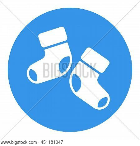 Baby Socks Bootees Isolated Vector Glyph Icon. Graph Symbol For Children And Newborn Babies Web Site