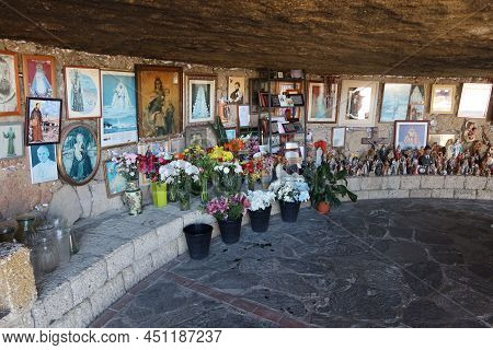 Granadilla De Abona, Tenerife, Canary Islands, Spain, March 8, 2022: The Faithful Of The Saint Fill 