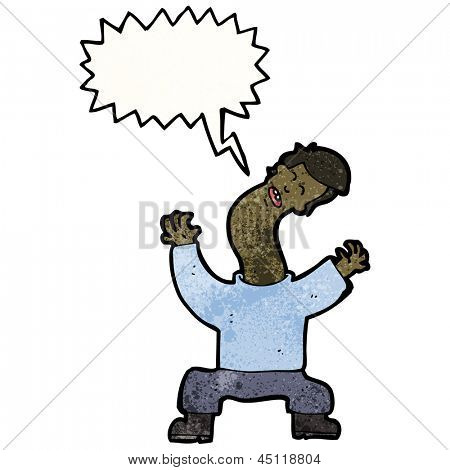 uomo Cartoon con collo cricked
