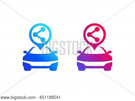 Carsharing Service Vector Logo, Car Sharing Icon