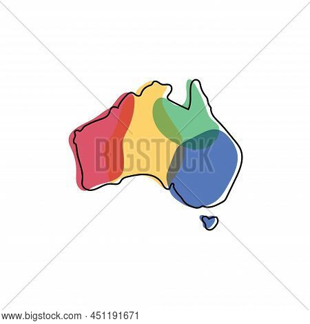 Australia Map Logo Design Illustration Vector Template