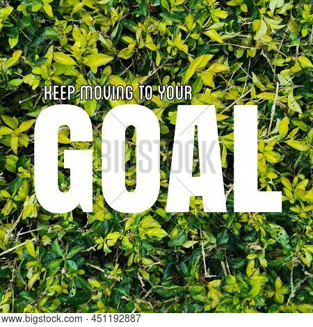 Keep Moving To Your Goal. Motivational Quote With Nature Background.