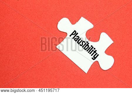 A White Puzzle With The Word Plausibility