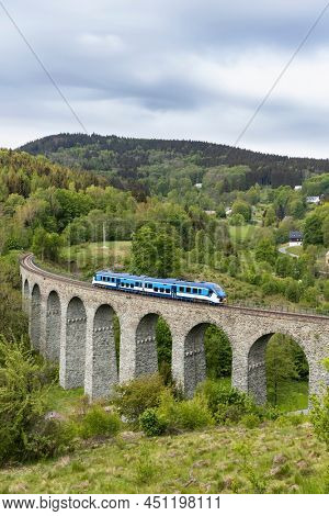 Railway viaduct Novina in Krystofovo udoli, Northern Bohemia, Czech Republic