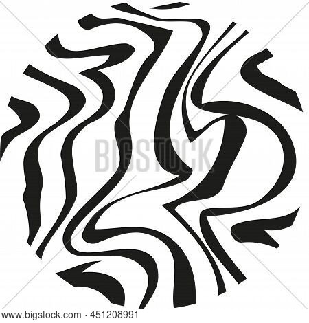 Print Abstract Stripes Zebra Glitch Isolated Circle