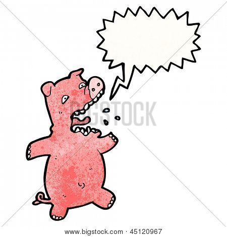 cartoon squealing pig