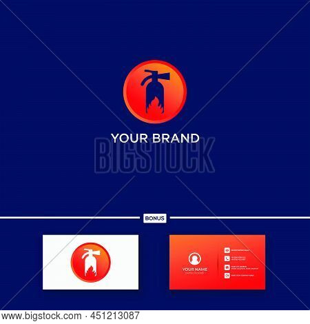 Fire Extinguisher Simple Logo Red Flame Logo