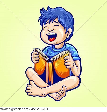 World Book Day Children Smile Vector Illustrations For Your Work Logo, Merchandise T-shirt, Stickers