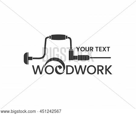 Woodwork Logo Template. Simple Emblem With A Brace In One Color. Stock Vector Illustration For Woodw