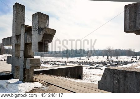 Khatyn, Belarus - March 13, 2021 State Memorial Complex. The Burned Villages. Victims Of The Second