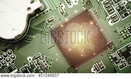 Cloud Computing Print Screen On Electronic Chip And Board ,cloud Computer Is System To Transfer Data