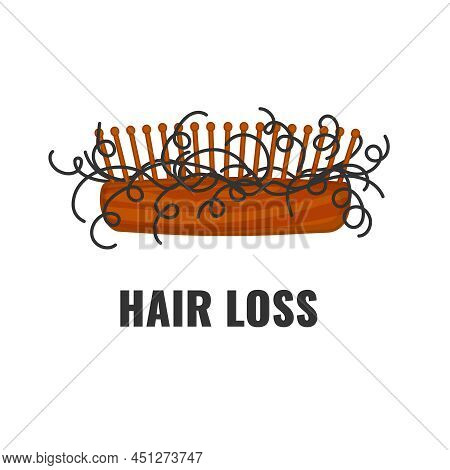 Comb With Damaged Lock Of Hair Illustration