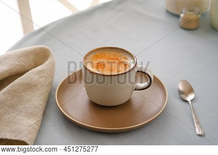 Traditional Turkish Hot Beverage Salep Or Sahlep.