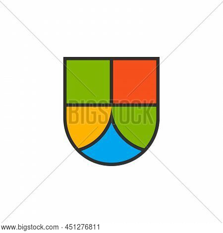 Shield Icon, Coat Of Arms Template. Logo Design. Stock Vector Illustration Isolated