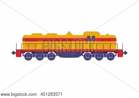 Locomotive Or Engine As Rail Transport Vehicle Vector Illustration