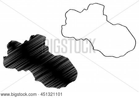 Karl-alexander Island (russia, Russian Federation, Franz Josef Land Archipelago) Map Vector Illustra