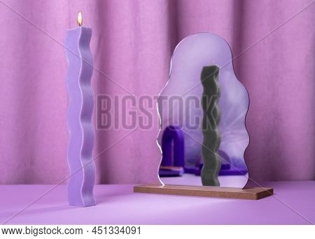 Wrong Fake Negative Self Perception In Mirror. Psychology Concept Of Low Esteem. High Quality Photo
