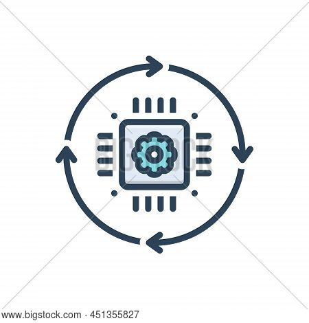 Color Illustration Icon For Transform Digitilization Integrated Change Alter Modify Convert Rebuild