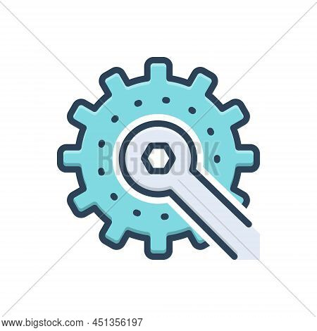 Color Illustration Icon For Conf Configuration Development Repair Mechanical Technical Cogwheel