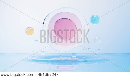 3d Render Of Simple Chemical Bond In Side Cell Or Molecules. The Associated Of Atoms, Ions, Bond And