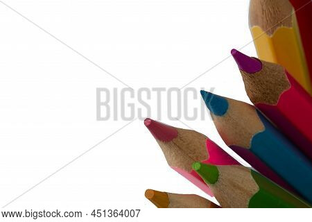Netherlands, March 2022. Close Up Of Assortment Of Color Pencils.