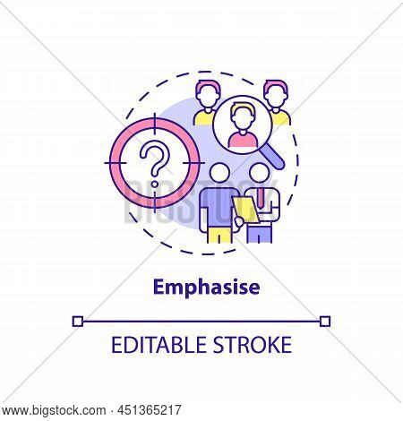 Emphasise Concept Icon. Problem Understanding. Design Thinking Process Abstract Idea Thin Line Illus