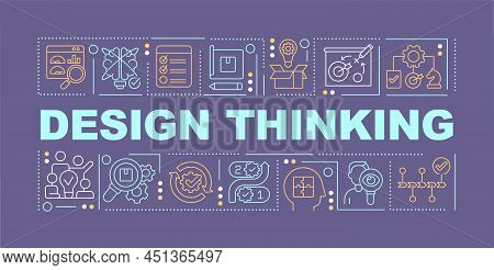 Design Thinking For Business Word Concepts Purple Banner. Creating Products. Infographics With Icons