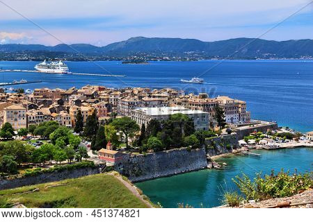 Corfu Old Town (kerkyra) - Unesco World Heritage Site In Greece. Aerial View.