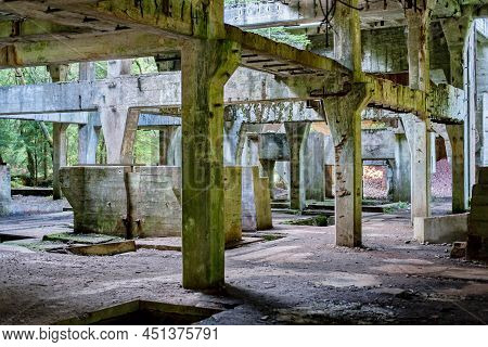 Rolava Tin Mine. Abandoned Place In Czech Republic. Ruins And Destroyed Mine.