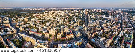 Aerial View Of Khreshchatyk, The Main Street Of Kiev, Ukraine, Before The War With Russia