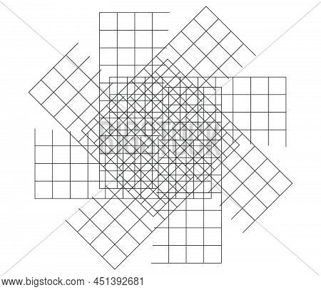 Mirrored, Tweaked Irregular Grid, Mesh, Grating And Lattice Geometric Vector Element, Pattern, Textu