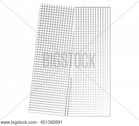 Mirrored, Tweaked Irregular Grid, Mesh, Grating And Lattice Geometric Vector Element, Pattern, Textu