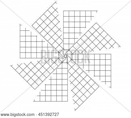 Mirrored, Tweaked Irregular Grid, Mesh, Grating And Lattice Geometric Vector Element, Pattern, Textu