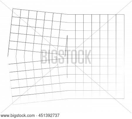 Mirrored, Tweaked Irregular Grid, Mesh, Grating And Lattice Geometric Vector Element, Pattern, Textu