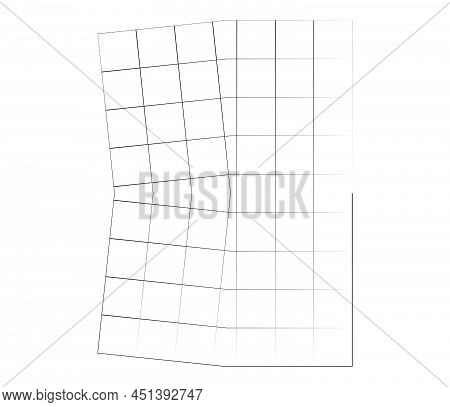 Mirrored, Tweaked Irregular Grid, Mesh, Grating And Lattice Geometric Vector Element, Pattern, Textu