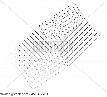 Mirrored, Tweaked Irregular Grid, Mesh, Grating And Lattice Geometric Vector Element, Pattern, Textu