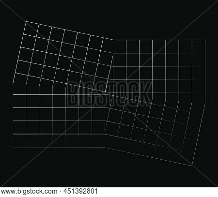 Mirrored, Tweaked Irregular Grid, Mesh, Grating And Lattice Geometric Vector Element, Pattern, Textu