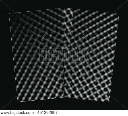 Mirrored, Tweaked Irregular Grid, Mesh, Grating And Lattice Geometric Vector Element, Pattern, Textu