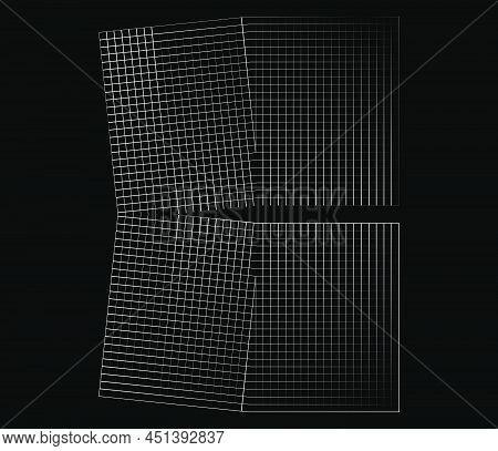 Mirrored, Tweaked Irregular Grid, Mesh, Grating And Lattice Geometric Vector Element, Pattern, Textu