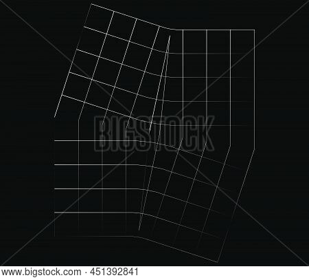 Mirrored, Tweaked Irregular Grid, Mesh, Grating And Lattice Geometric Vector Element, Pattern, Textu