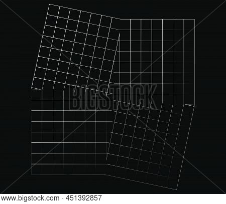 Mirrored, Tweaked Irregular Grid, Mesh, Grating And Lattice Geometric Vector Element, Pattern, Textu