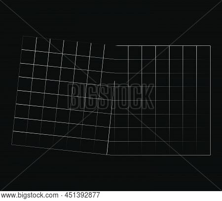 Mirrored, Tweaked Irregular Grid, Mesh, Grating And Lattice Geometric Vector Element, Pattern, Textu