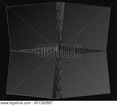 Mirrored, Tweaked Irregular Grid, Mesh, Grating And Lattice Geometric Vector Element, Pattern, Textu