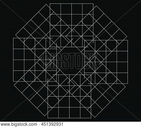 Mirrored, Tweaked Irregular Grid, Mesh, Grating And Lattice Geometric Vector Element, Pattern, Textu