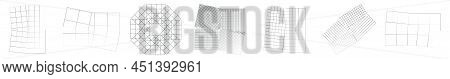 Mirrored, Tweaked Irregular Grid, Mesh, Grating And Lattice Geometric Vector Element, Pattern, Textu
