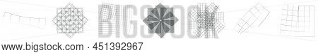 Mirrored, Tweaked Irregular Grid, Mesh, Grating And Lattice Geometric Vector Element, Pattern, Textu