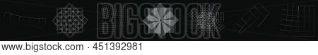 Mirrored, Tweaked Irregular Grid, Mesh, Grating And Lattice Geometric Vector Element, Pattern, Textu