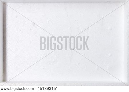 Closeup Of The Foam Box Lid For Covering The Plasitc Box To Contain The Fresh Seafood In The Local M